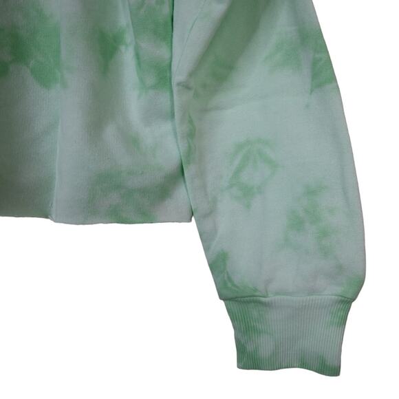 Wildfox Womens Plasma World Tour Slash Tie Dye Crop Sweatshirt in Green Ash NEW - Picture 7 of 11